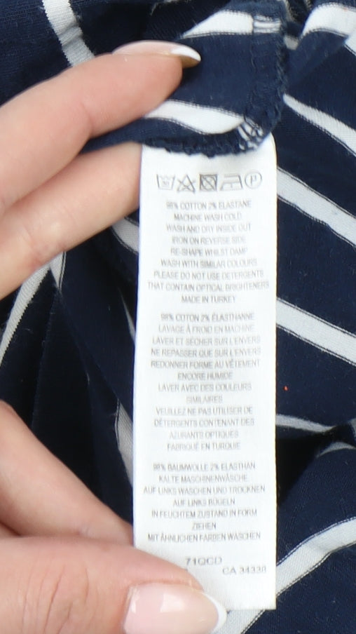 French Connection Women’s Blue Striped T-Shirt Dress Size S