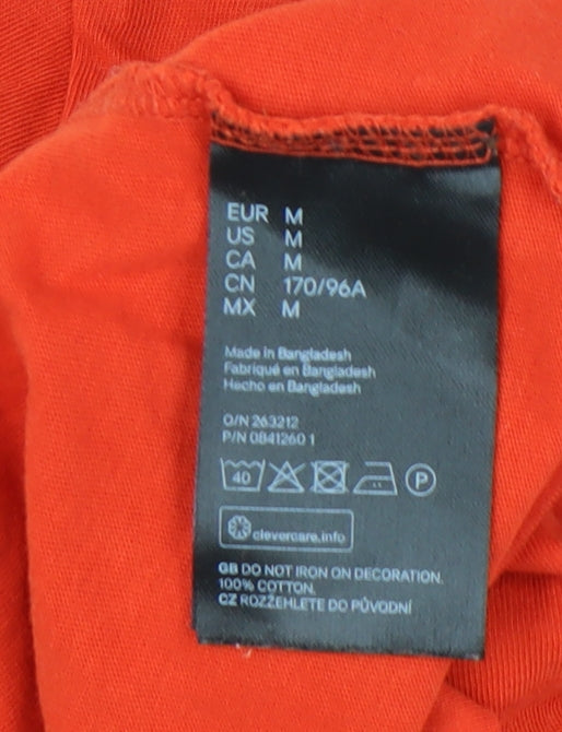 Womens UK Size M H&M Red Basic T-Shirt