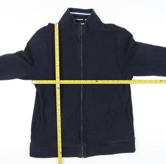 Ted Baker Men’s Blue Full Zip Cotton Sweatshirt Size S Regular Fit