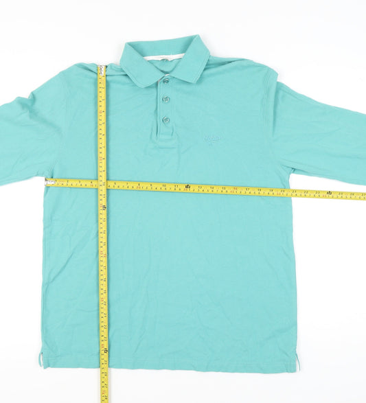 Cotton Traders Men’s Green Long Sleeve Polo Shirt Size M
