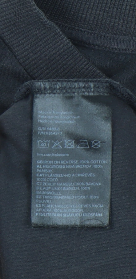 Womens UK Size 12 H&M Divided Black Basic T-Shirt