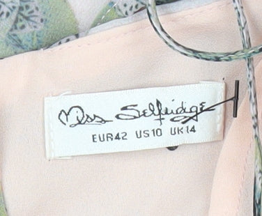 Miss Selfridge Womens Floral Halter Chiffon Blouse Size 14