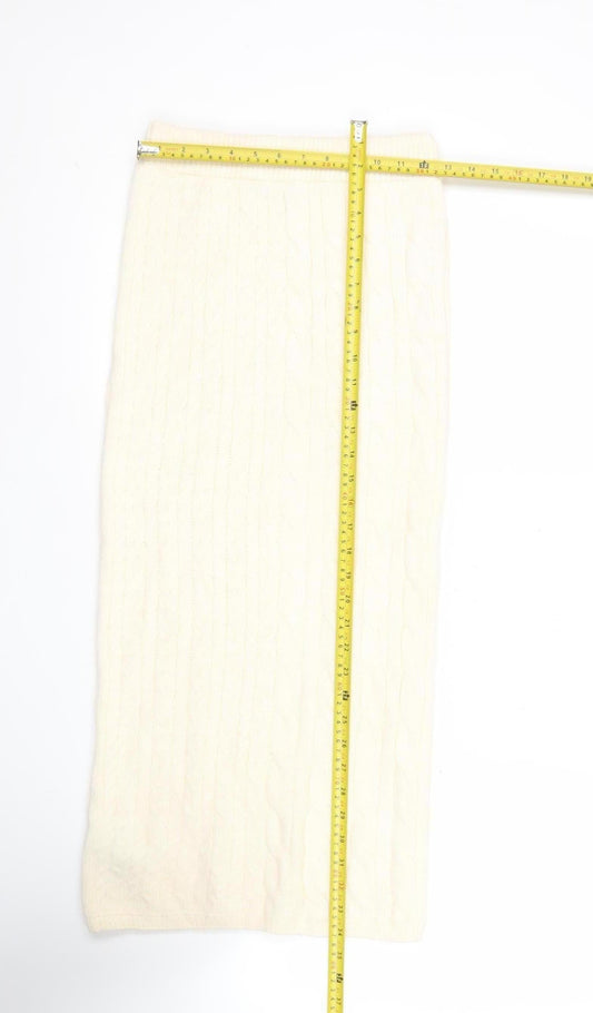 Marks and Spencer Women’s Ivory Knit Midi Skirt Size S Casual Winter