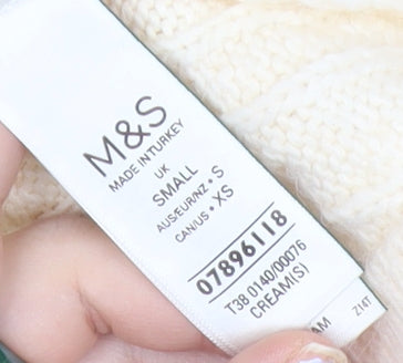 Marks and Spencer Women’s Ivory Knit Midi Pencil Skirt Size S