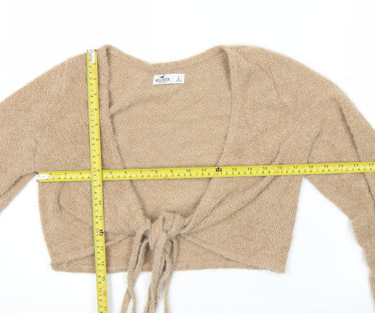 Womens UK Size L Hollister Beige Wrap Jumper