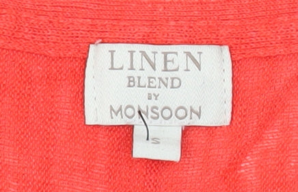 Womens UK Size S Monsoon Red Tunic Blouse