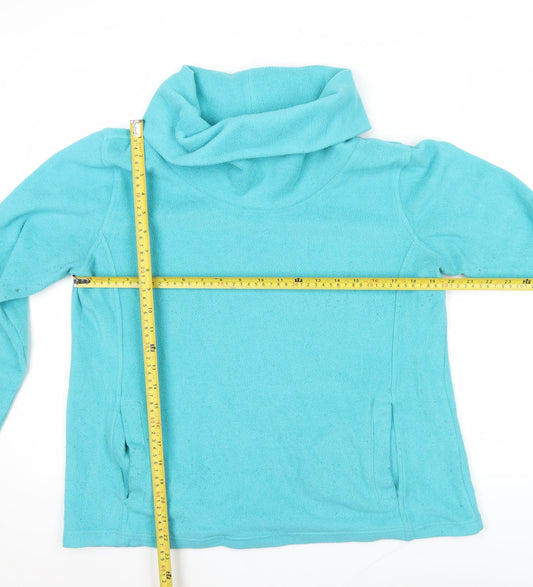 Cotton Traders Women’s Blue Size 12 Cowl Neck Pullover Fleece Sweatshirt