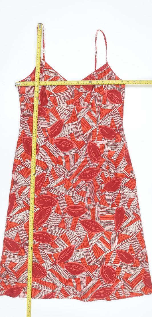 Debenhams Women’s Red V-Neck Slip Dress Size 16 Linen Blend