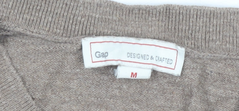 Gap Mens Beige V-Neck Cotton Pullover Jumper Size M