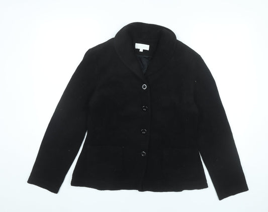 Vanilia Women’s Black Wool Blend Blazer Jacket Size 12