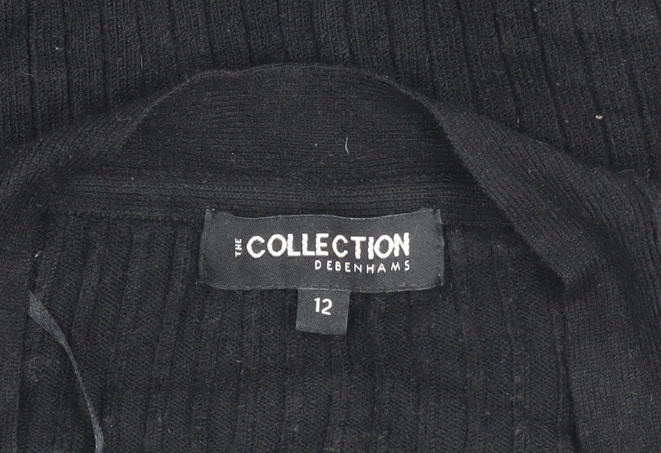 Womens UK Size 12 Debenhams Black Cardigan Jumper