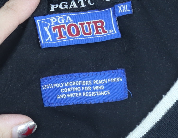 Mens UK Size 2XL PGA TOUR Black Windbreaker Coat