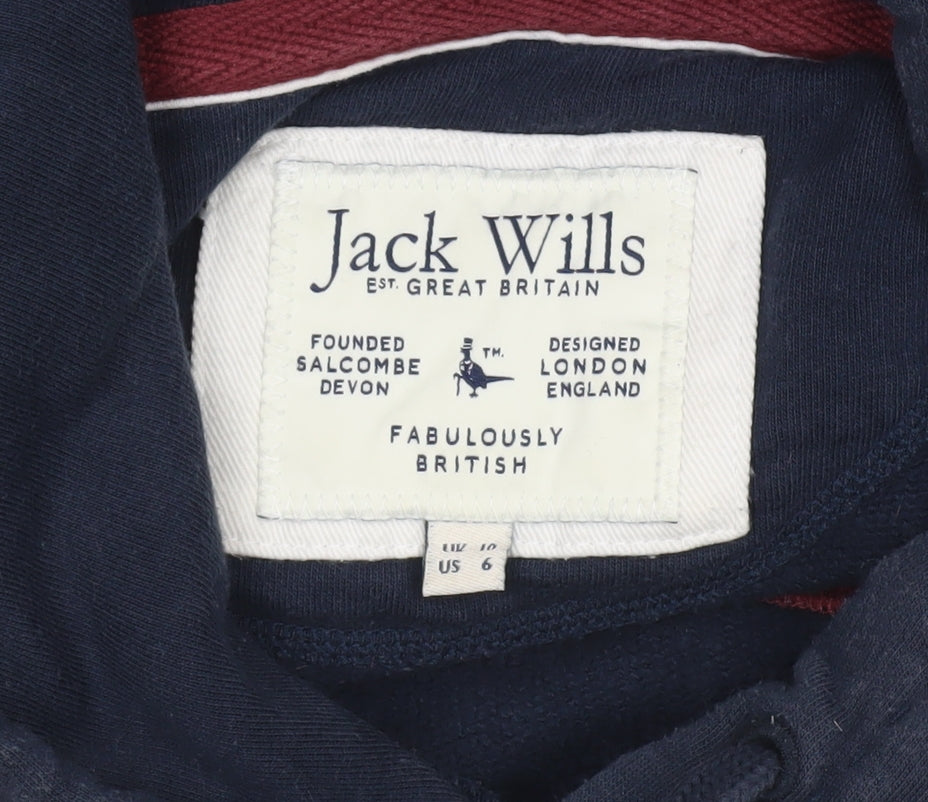 Womens UK Size 10 Jack Wills Blue Pullover Hoodie