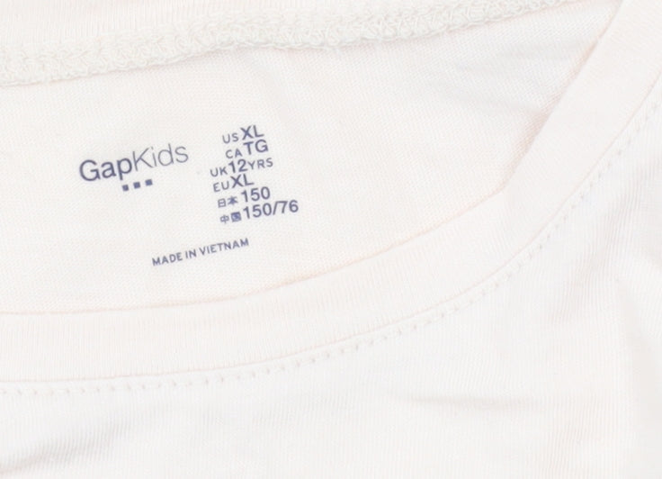 Gap Kids Girls Beige Sequin Star Long Sleeve T-Shirt UK 12 Years XL