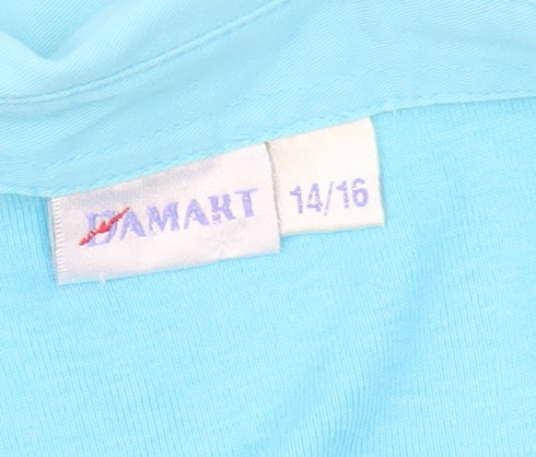 Damart Women’s Blue Cotton Polo Shirt Size 14 Short Sleeve Casual