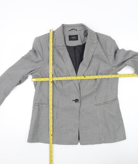 Papaya Women Black Houndstooth Blazer Size 16 Workwear Jacket