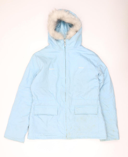 Womens UK Size 16 Reebok Blue Parka Coat