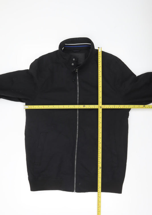 F&F Men's Black M Basic Zip Jacket Cotton Nylon Casual