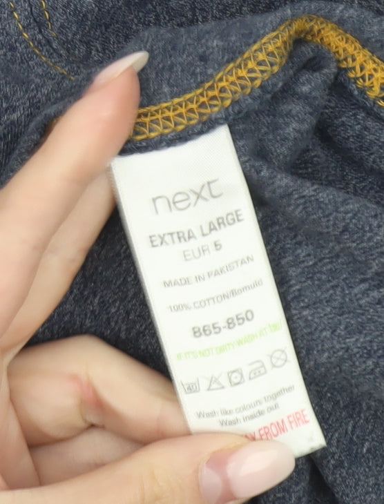 Next Men’s Blue XL Henley Short Sleeve Cotton T-Shirt