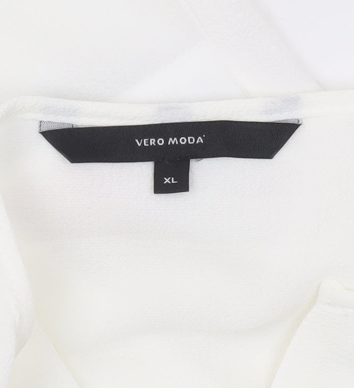Womens UK Size XL VERO MODA White Tunic Blouse