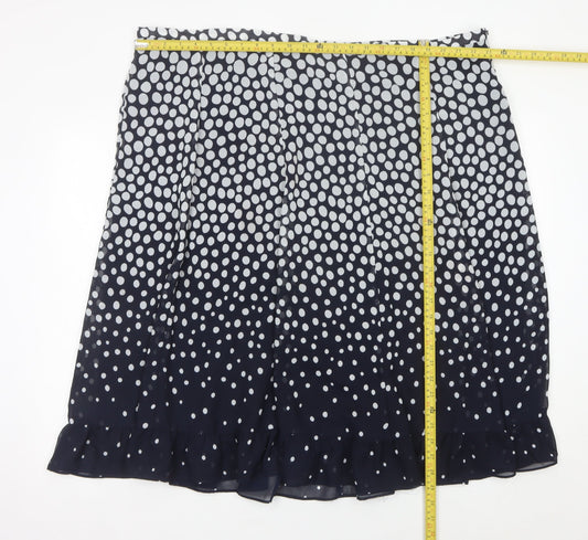 Bm Collection Women’s Blue Polka Dot Ruffle Skirt Size 24