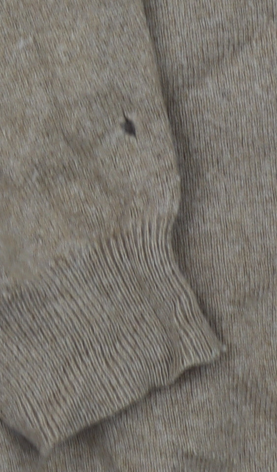 Massimo Dutti Men's Beige Wool Cashmere Silk Jumper XL Crew Neck