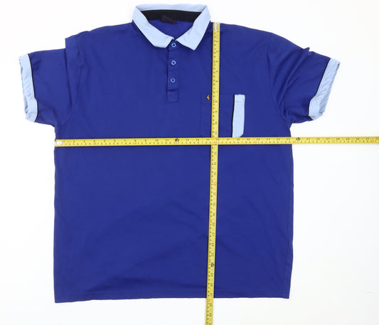 Gabicci Mens Blue Polo Shirt Size 52 Cotton Blend Casual