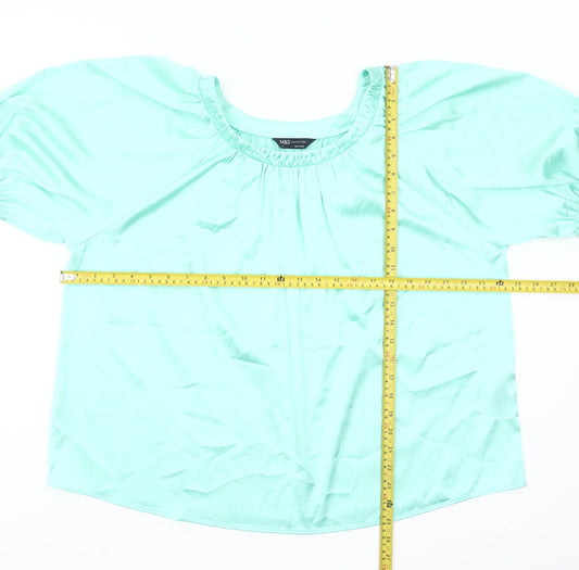 Womens UK Size 14 Marks and Spencer Green Basic Blouse
