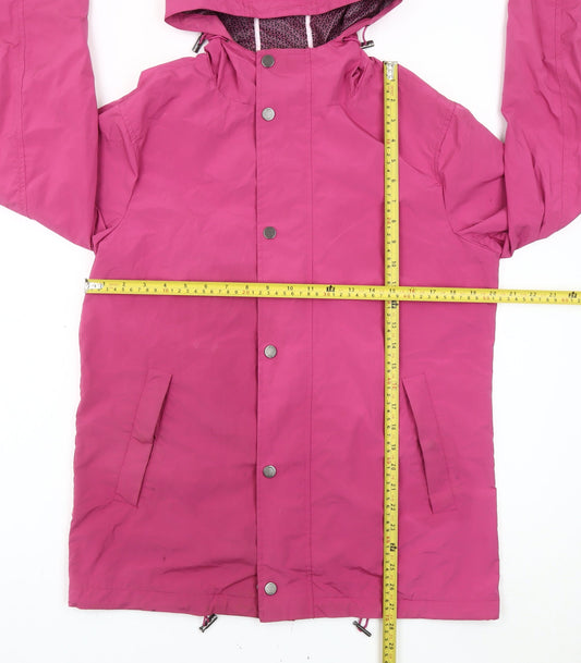 DKNY Women’s Pink Hooded Rain Coat Jacket Size M Waterproof