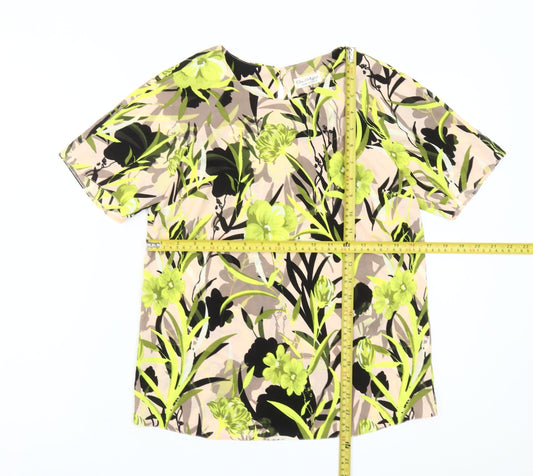 Miss Selfridge Womens Multicoloured Floral Blouse UK 8 Short Sleeve Polyester