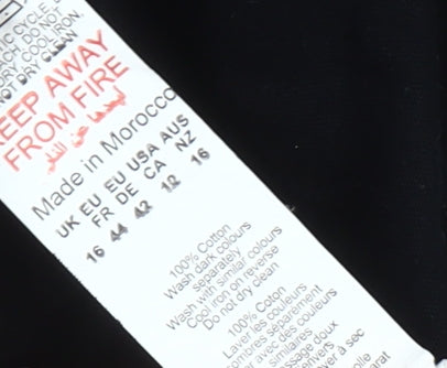 Boohoo Women Black NYC Graphic Long Sleeve Cotton T-Shirt Size 16