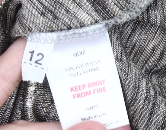 Quiz Women’s Grey Cold Shoulder Short Sleeve T-Shirt Size 12