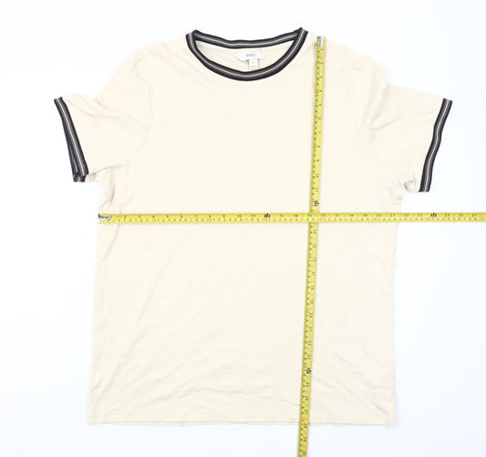 Marks and Spencer Men’s Beige XL Crew Neck Cotton T-Shirt