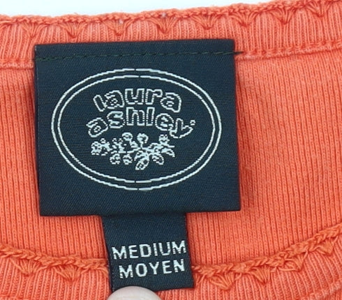 Laura Ashley Women’s Orange Cotton Short Sleeve T-Shirt Size M