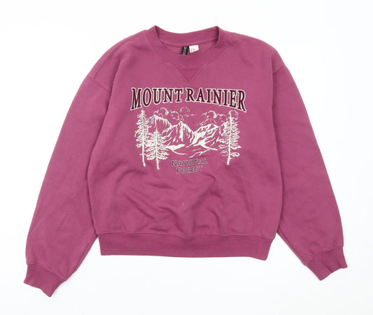 Womens UK Size 2XS H&M Divided Purple Pullover Sweatshirt