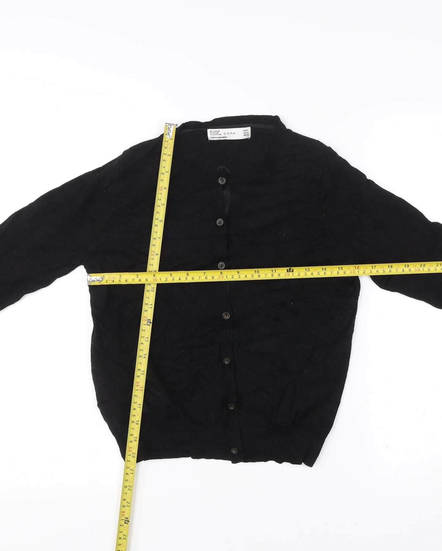 Womens UK Size 12 Zara Black Cardigan Jumper