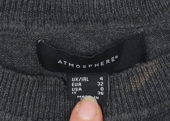 Womens UK Size 4 Atmosphere Grey Pullover Jumper