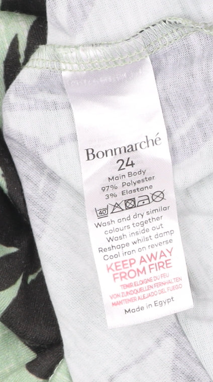 Bonmarché Women’s Green Floral V-Neck Blouse Size 24