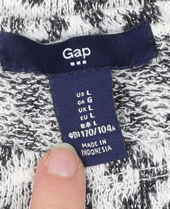 Gap Women’s Grey Animal Print Boat Neck Pullover Jumper L