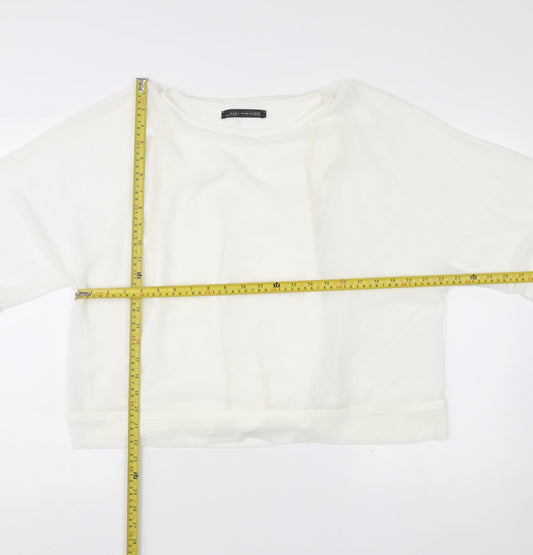 Womens UK Size XS Zara White Cropped Blouse