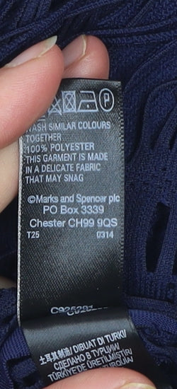 Womens UK Size M Marks and Spencer Blue Kimono Blouse