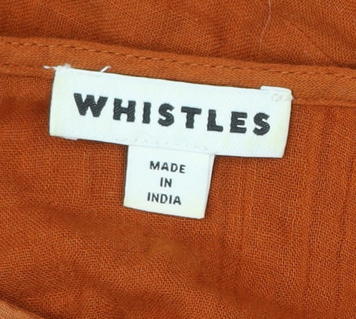 Whistles Women’s Orange Cotton Wide-Leg Jumpsuit Size 12