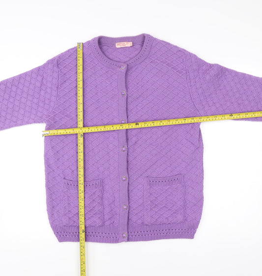 Womens UK Size M Reflect Purple Cardigan Jumper