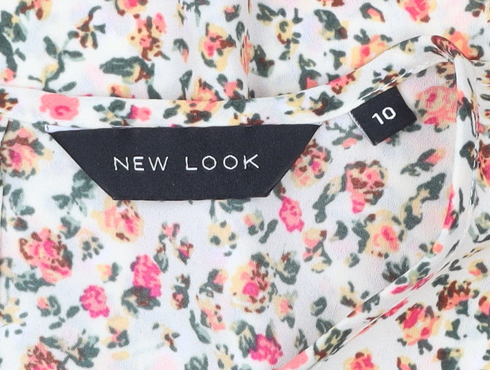 New Look Women’s Multicoloured Floral Chiffon Tank Top Size 10