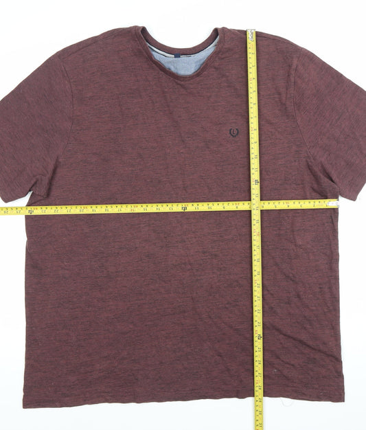 Lincoln Men’s Brown 2XL Crew Neck Short Sleeve Cotton T-Shirt