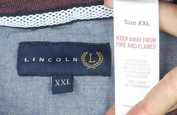 Lincoln Men’s Brown 2XL Crew Neck Short Sleeve Cotton T-Shirt