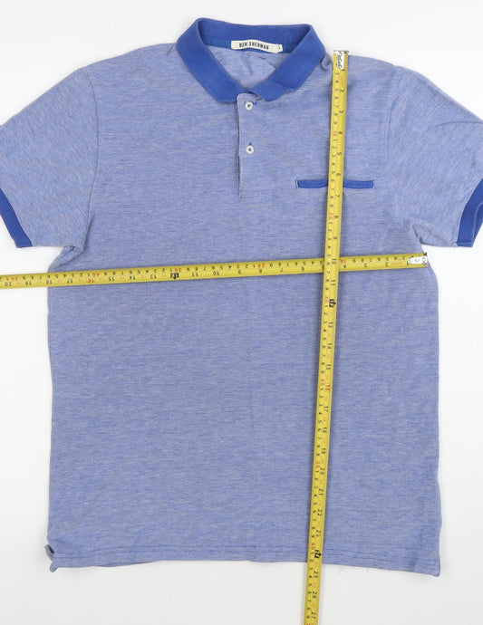 Ben Sherman Men’s Blue Polo Shirt M Regular Fit Cotton