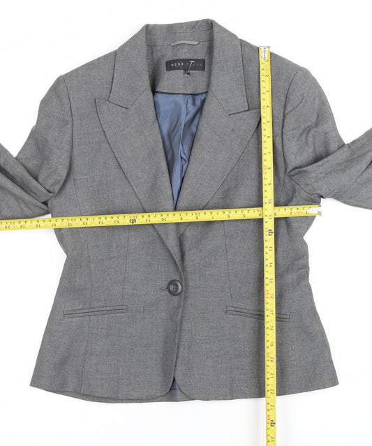 Next Women Grey Size 12 Classic Single-Breasted Suit Jacket