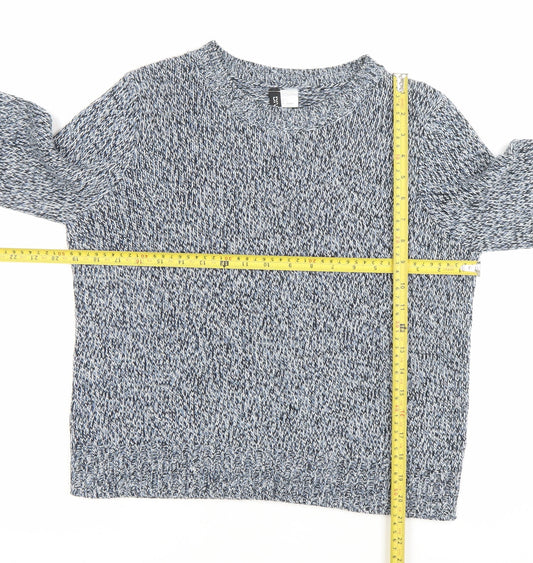 H&M Divided Women’s Blue Knit Pullover Jumper Size S Regular Fit