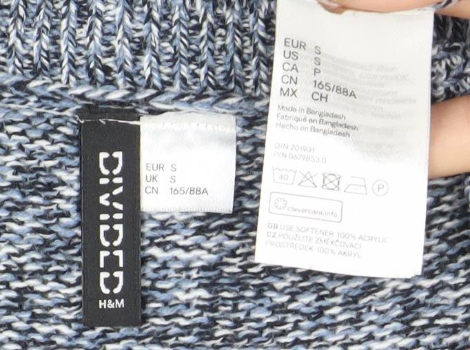 H&M Divided Women’s Blue Knit Pullover Jumper Size S Regular Fit